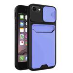 Sliding Camera Cover Design TPU + PC Shockproof Phone Case with Card Slot For iPhone 6 Plus(Lilac Purple)