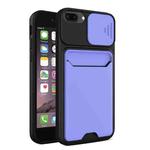Sliding Camera Cover Design TPU + PC Shockproof Phone Case with Card Slot For iPhone 8 Plus / 7 Plus(Lilac Purple)