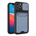 Sliding Camera Cover Design TPU + PC Shockproof Phone Case with Card Slot For iPhone 11 Pro(Lavender Grey)