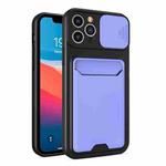Sliding Camera Cover Design TPU + PC Shockproof Phone Case with Card Slot For iPhone 12 Pro Max(Lilac Purple)