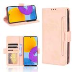 For Samsung Galaxy M52 5G Skin Feel Calf Pattern Horizontal Flip Leather Phone Case with Holder & Card Slots & Photo Frame(Pink)