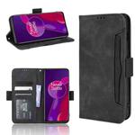 For OnePlus 9RT 5G Skin Feel Calf Pattern Horizontal Flip Leather Phone Case with Holder & Card Slots & Photo Frame(Black)