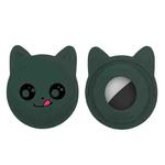Naughty Smiley Cute Cartoon Pet Collar Anti-lost Tracker Silicone Case For AirTag(Dark Green)