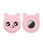 Naughty Smiley Cute Cartoon Pet Collar Anti-lost Tracker Silicone Case For AirTag(Pink)