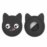 Naughty Smiley Cute Cartoon Pet Collar Anti-lost Tracker Silicone Case For AirTag(Black)