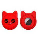 Naughty Smiley Cute Cartoon Pet Collar Anti-lost Tracker Silicone Case For AirTag(Red)