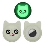 Naughty Smiley Cute Cartoon Pet Collar Anti-lost Tracker Silicone Case For AirTag(Fluorescent Green)