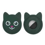 Hanhan Smiley Cute Cartoon Pet Collar Anti-lost Tracker Silicone Case For AirTag(Dark Green)