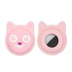 Hanhan Smiley Cute Cartoon Pet Collar Anti-lost Tracker Silicone Case For AirTag(Pink)