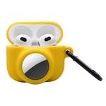 2 in 1 Shockproof Full Coverage Silicone Protective Case For AirPods 3 / AirTag(Yellow)