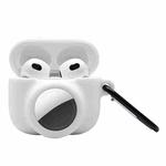 2 in 1 Shockproof Full Coverage Silicone Protective Case For AirPods 3 / AirTag(White)