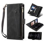 For Google Pixel 6 Retro Frosted Leather Phone Case with Holder & Card Slot & Wallet & Zipper Pocket & Lanyard(Black)