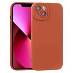 For iPhone 13 TPU Oil-sprayed Soft Phone Case(Red Brown)