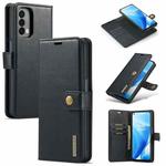 For OnePlus Nord 2 5G DG.MING Crazy Horse Texture Flip Detachable Magnetic Leather Case with Holder & Card Slots & Wallet(Black)