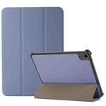 For iPad mini 6 3-folding Skin Texture Horizontal Flip TPU + PU Tablet Leather Case with Holder(Lavender Grey)