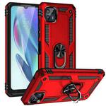 For Motorola Moto G50 5G Shockproof TPU + PC Protective Phone Case with 360 Degree Rotating Holder(Red)