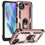 For Motorola Moto G50 5G Shockproof TPU + PC Protective Phone Case with 360 Degree Rotating Holder(Rose Gold)