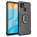 For OPPO A15 / A15S Fierce Warrior Series Armor Aluminum Alloy + TPU Phone Case with Ring Holder(Black)
