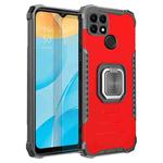For OPPO A15 / A15S Fierce Warrior Series Armor Aluminum Alloy + TPU Phone Case with Ring Holder(Red)