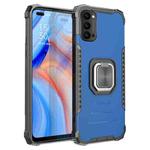 For OPPO Reno4 5G / 4G Fierce Warrior Series Armor Aluminum Alloy + TPU Phone Case with Ring Holder(Blue)