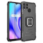 For OPPO Realme C15 / C12 / C25 Fierce Warrior Series Armor Aluminum Alloy + TPU Phone Case with Ring Holder(Black)