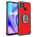 For OPPO Realme C15 / C12 / C25 Fierce Warrior Series Armor Aluminum Alloy + TPU Phone Case with Ring Holder(Red)