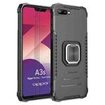 For OPPO A3s / C1 / A5 / A12e Fierce Warrior Series Armor Aluminum Alloy + TPU Phone Case with Ring Holder(Black)