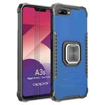 For OPPO A3s / C1 / A5 / A12e Fierce Warrior Series Armor Aluminum Alloy + TPU Phone Case with Ring Holder(Blue)