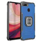 For OPPO A7 / A5S / A12 / A11K / F9 Fierce Warrior Series Armor Aluminum Alloy + TPU Phone Case with Ring Holder(Blue)