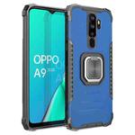 For OPPO A9 2020 / A5 2020 Fierce Warrior Series Armor Aluminum Alloy + TPU Phone Case with Ring Holder(Blue)