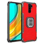 For Xiaomi Redmi 9 / Redmi 10X Fierce Warrior Series Armor Aluminum Alloy + TPU Phone Case with Ring Holder(Red)