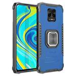 For Xiaomi Redmi Note 9S / Note 9 Pro Fierce Warrior Series Armor Aluminum Alloy + TPU Phone Case with Ring Holder(Blue)