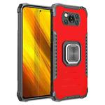 For Xiaomi Poco X3 / X3 NFC Fierce Warrior Series Armor Aluminum Alloy + TPU Phone Case with Ring Holder(Red)