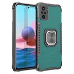For Xiaomi Redmi Note 10 4G / Note 10S Fierce Warrior Series Armor Aluminum Alloy + TPU Phone Case with Ring Holder(Green)