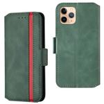 For iPhone 11 Pro Retro Frosted Oil Side Horizontal Flip Case with Holder & Card Slots(Green)