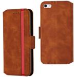 For iPhone 6 Plus & 6s Plus Retro Frosted Oil Side Horizontal Flip Case with Holder & Card Slots(Brown)