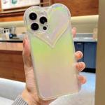 For iPhone 13 Love-heart Colorful TPU Phone Protective Case(Yellow Pink)