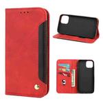 For iPhone 13 Pro Max Skin Feel Splicing Leather Phone Case (Red)