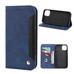 For iPhone 12 Pro Max Skin Feel Splicing Leather Phone Case(Blue)