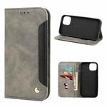 For iPhone 12 Pro Skin Feel Splicing Leather Phone Case(Grey)