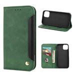 Skin Feel Splicing Leather Phone Case For iPhone 11 Pro Max(Green)