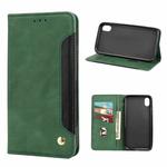 For iPhone XS Max Skin Feel Splicing Leather Phone Case(Green)