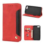 Skin Feel Splicing Leather Phone Case For iPhone 8 Plus & 7 Plus(Red)