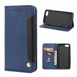 Skin Feel Splicing Leather Phone Case For iPhone 6 & 6s(Blue)