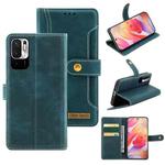 For Xiaomi Redmi Note 10 4G / Note 10S Copper Buckle Horizontal Flip Leather Phone Case(Green)