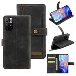 For Xiaomi Redmi Note 11 4G / Note 11S 4G International Version Copper Buckle Horizontal Flip Leather Phone Case(Black)