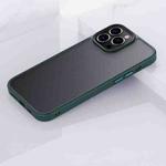 For iPhone 13 Frosted Back Shockproof Phone Case(Deep Green)