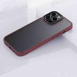 For iPhone 13 Frosted Back Shockproof Phone Case(Rose Red)