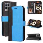 For OPPO Realme 8i Business Stitching-Color Horizontal Flip PU Leather Phone Case(Blue)