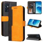 For OPPO Reno6 4G Business Stitching-Color Horizontal Flip PU Leather Phone Case(Orange)
